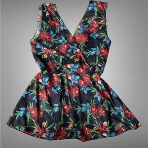 Floral micro mesh Sleeveless top